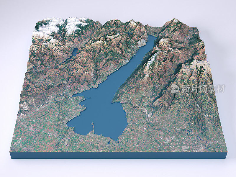 Lago Di Garda 3D模型地形图自然色额